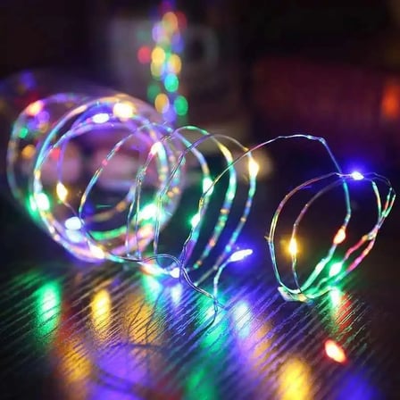 Gd957 Şerit Pilli Aydınlatma 3 Metre 30 Adet Rgb Peri Led