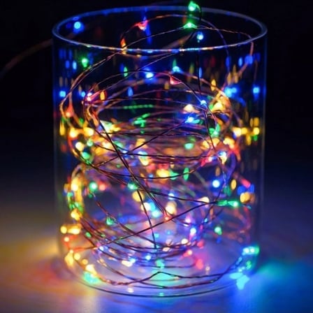 Gd967 Şerit Pilli Aydınlatma 5 Metre 50 Adet Rgb Peri Led
