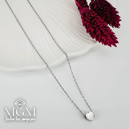 Rodyum Zincir : Çelik Çelik Kolye 40+5 Cm - Kl0238