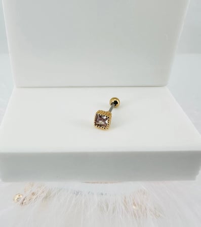 Zirkon Taşlı Uç Kısmı : Pirinç Kıkırdak Bar Uzunluğu : 6 Mm / Bar Kalınlığı 0.8 Mm / Top Boyu 3 Mm -