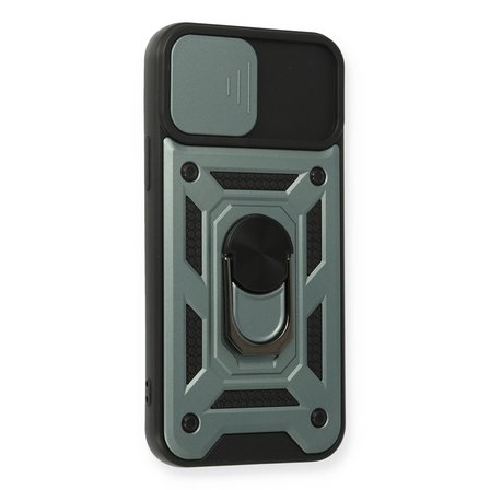 Apple İphone 12 Pro Kılıf Pars Lens Yüzüklü Silikon - Yeşil