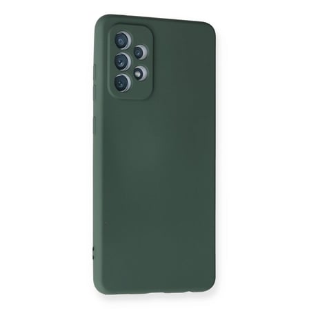 Samsung Galaxy A72 Kılıf Nano İçi Kadife Silikon - Koyu Yeşil