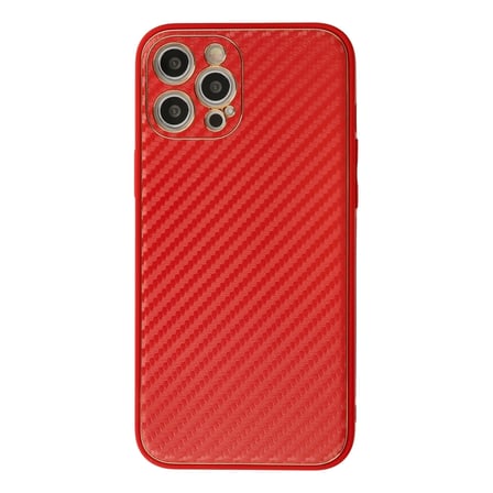 Apple İphone 12 Pro Kılıf Coco Karbon Silikon - Kırmızı