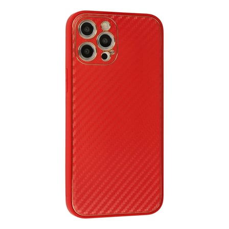 Apple İphone 12 Pro Kılıf Coco Karbon Silikon - Kırmızı