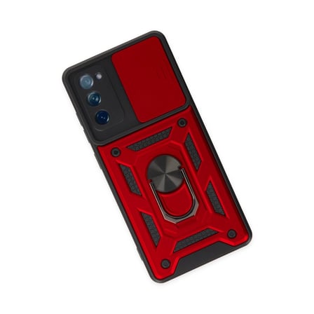 Samsung Galaxy S20 Fe Kılıf Pars Lens Yüzüklü Silikon - Kırmızı