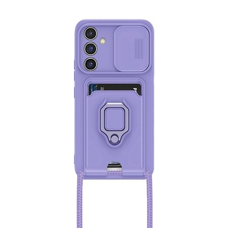 Samsung Galaxy A05s Kılıf Zuma Kartvizitli Yüzüklü Silikon - Lila