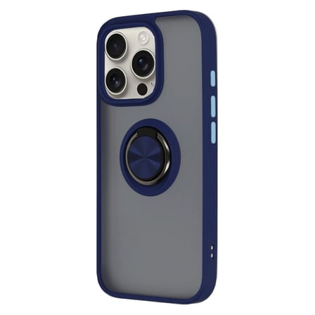 Apple İphone 16 Pro Max Kılıf Montreal Yüzüklü Silikon Kapak - Lacivert