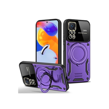 Xiaomi Redmi Note 11 Pro Kılıf Joy Lens Standlı Kapak - Mor