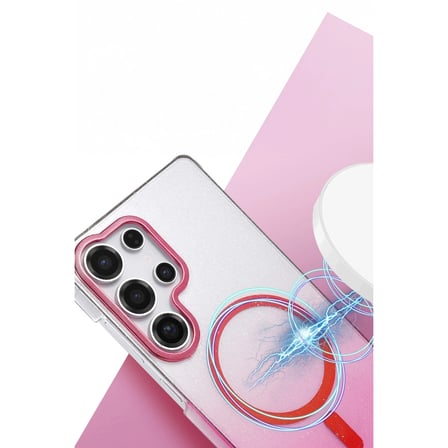 Samsung Galaxy S24 Ultra Glossy Magsafe Kapak - Pembe