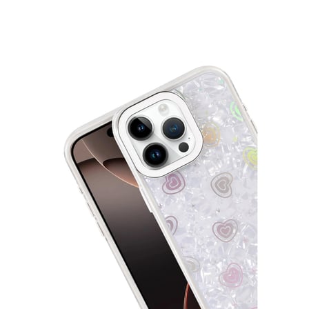 Apple Uyumlu İphone 15 Pro Max Lumi Desenli Kapak - Beyaz