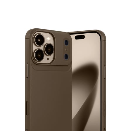 Apple Uyumlu İphone 17 Pro Max Auto Focus Karbon Kapak - Kahverengi