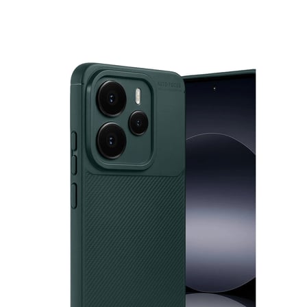 Xiaomi Uyumlu Note 14 5g Auto Focus Karbon Kapak - Koyu Yeşil