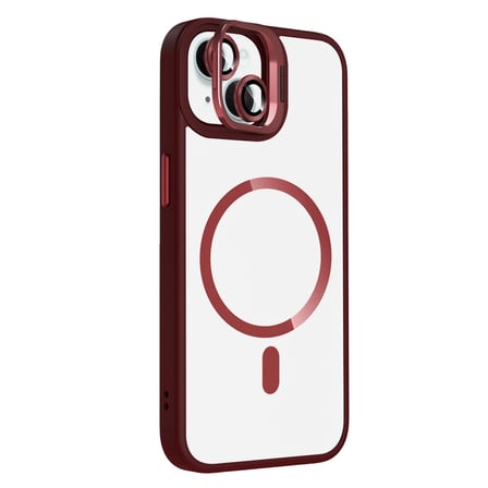 Joko Apple Uyumlu İphone 14 Remim Lensli Magsafe Standlı Kapak - Bordo