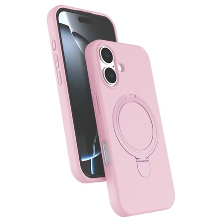 Apple İphone 16 Regal Magsafe Standlı Kapak - Açık Pembe