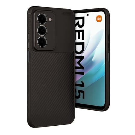 Xiaomi Uyumlu Redmi 15 4g Auto Focus Karbon Kapak - Siyah