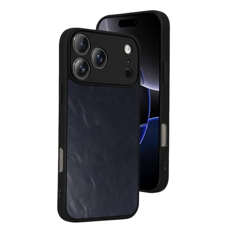 Apple Uyumlu İphone 17 Pro Aras Deri Kapak - Lacivert