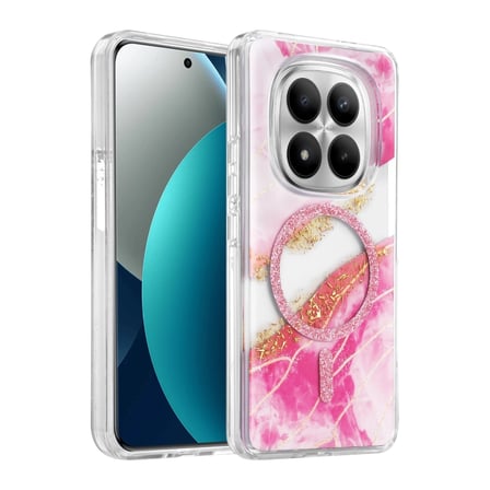 Onegif Xiaomi Redmi Note 15 Pro Plus 5g Lotus Simli Magsafe Kapak - Pembe