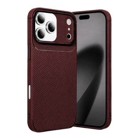 Apple İphone 17 Pro Max Auto Focus Karbon Kapak - Bordo