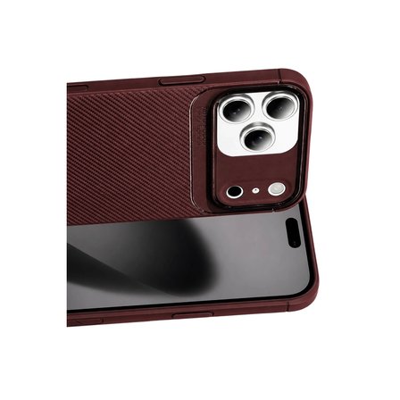 Apple İphone 17 Pro Max Auto Focus Karbon Kapak - Bordo
