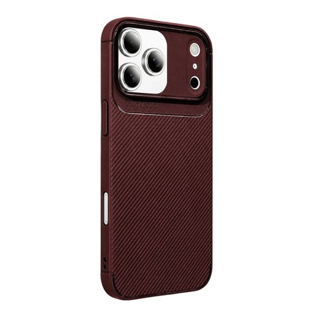 Apple İphone 17 Pro Max Auto Focus Karbon Kapak - Bordo