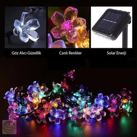 Solar 30 Ledli Çiçekli Rgb Güneş Enerjisi