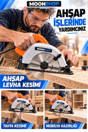Alman Teknoloji 2000 Watt  Metal Şanzıman Sunta Ahşap Tahta  Kesme Daire Testere Makinesi 185mm