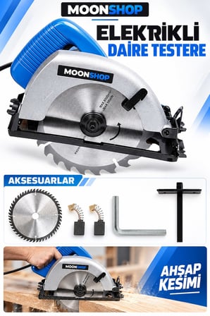 Alman Teknoloji 2000 Watt  Metal Şanzıman Sunta Ahşap Tahta  Kesme Daire Testere Makinesi 185mm