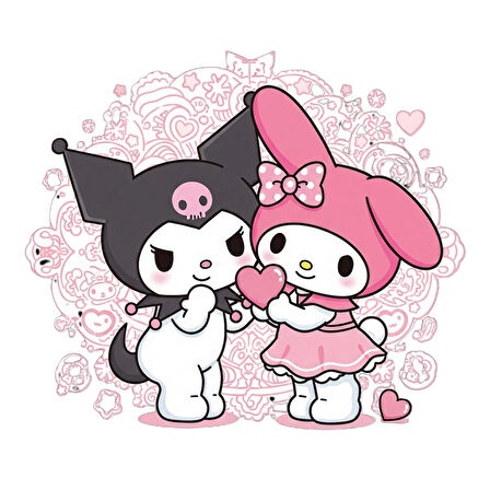 Maki Home Üçlü Kaliteli Baskılı Penye Kız Çocuk Beyaz Siyah Gri Tshirt 5 6 7 8 9 10 11 12 13 14 yaş daisy lilo kuromi