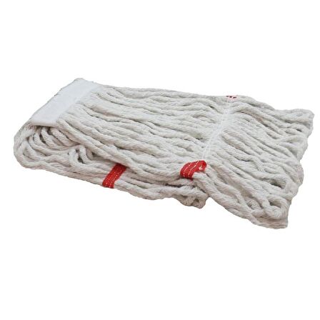 Dar Yedek Islak Mop Takımı - 10 Adet Beyaz 350 Gr. 17 Cm. Islak Mop + Metal Sap + Mop Tutucu