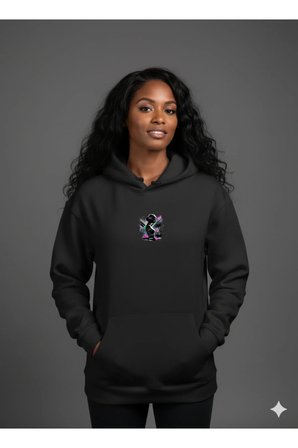 Lenithra Dare to Dream Sırt Baskılı Unisex Oversize Hoodie Siyah / L