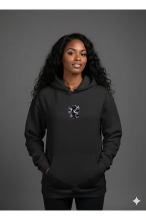 Lenithra Dare to Dream Sırt Baskılı Unisex Oversize Hoodie Siyah / 2XL