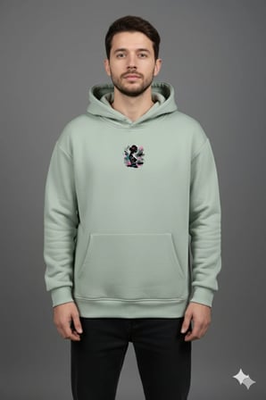 Lenithra Dare to Dream Sırt Baskılı Unisex Oversize Hoodie Gri / 2XL