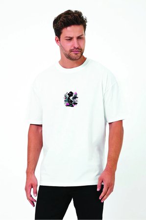Lenithra Dare to Dream Sırt Baskılı Unisex Oversize T-shirt Beyaz / 2XL
