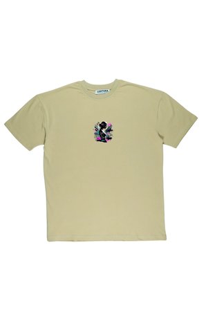 Lenithra Dare to Dream Sırt Baskılı Unisex Oversize T-shirt Bej / S