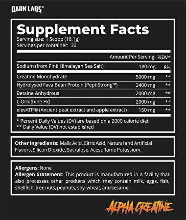 Dark Labs Muscle mass Bulking set (Built AF GH + Alpha Creatine+Ornithine) Kas kütlesi seti