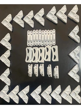 20 Köşe Takozu ve 10 MENTEŞE, 5 ADET Çıt Çıt ile 5 Tutamak, 17*25 Ebat Kaliteli Plastik