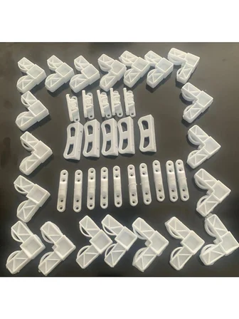 20 Köşe Takozu ve 10 MENTEŞE, 5 ADET Çıt Çıt ile 5 Tutamak, 17*25 Ebat Kaliteli Plastik