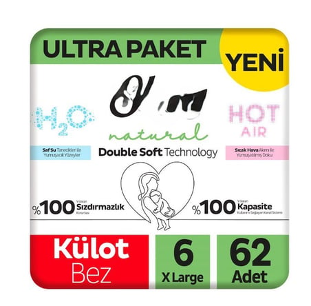 Natural Double Soft Külot Bez Ultra Paket 6 Beden 62 Adet