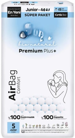 Bio Natural Premium Plus Airbag Comfort Bebek Bezi 5 Beden 40 Adet