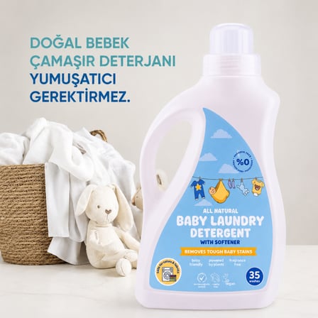 Doğal Bebek Çamaşır Sabunu Bitkisel Deterjan 1000 Ml