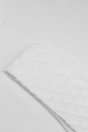 Tekli Ekose Kabartma Penye Külotlu Çorap BS50105 Beyaz