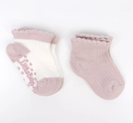 Kaymaz 2li  Kız Bebek Patik Çorap K44149  (tek adet fiyatıdır)