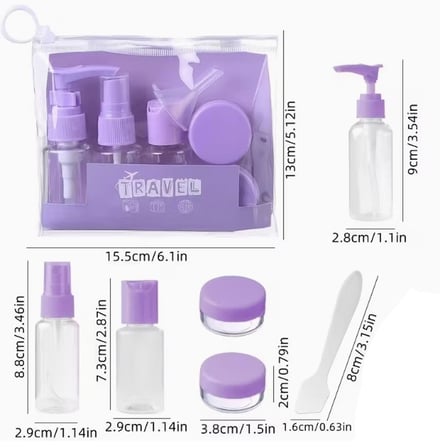 6 Parça Renkli Kapaklı Seyahat İçin Boş Şişe Seti