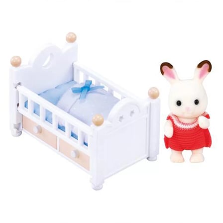Sylvanian Families Çikolata Kulaklı Tavşan Bebek ve Yatağı 5017