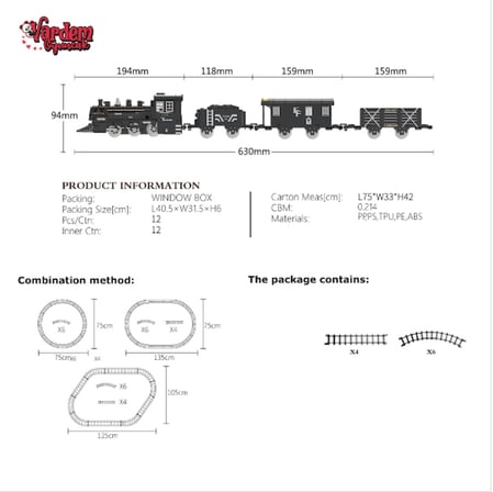 FF-1603C-4C IŞIKLI VE SESLİ BUHARLI TREN SETİ -VRD