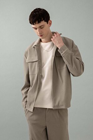 DeFacto Relax Fit Gömlek Yaka Pilise Ceket Mont B6500AX24SPKH400