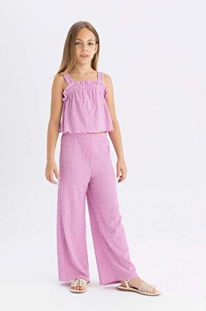 DeFacto Kız Çocuk Wide Leg Geniş Bol Paça Bürümcük Pantolon C5327A824SMPN451