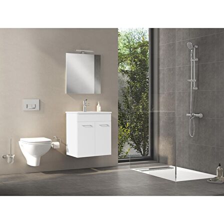 VitrA Ardea 67714 Banyo Dolabı Seti, Parlak Beyaz, 60 cm, Kapaklı