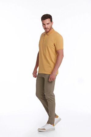 Hardal Regular Fit %100 Pamuk Polo Yaka Tişört | XXL