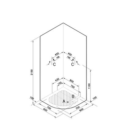 VitrA Sea 59930061000 Duş Kabin, Krom